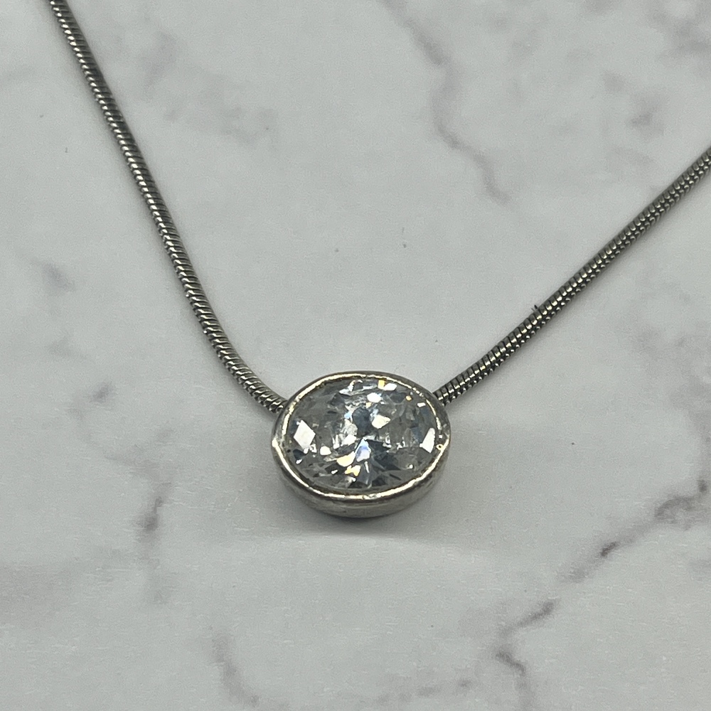 Oval Shaped CZ pendant Necklace